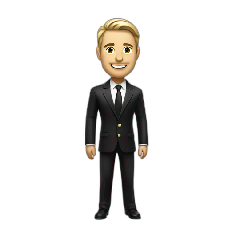 Create a square 100x100px player avatar in 11 ratio showing a confident high roller in an elegant dark suit with subtle gold accents. The character appears self-assured and successful, with a calm smile and upright posture. Semi-realistic, slightly 3D style, soft cinematic lighting, high contrast, simplified facial features, and clean modern look. Bust portrait only. Dark gradient or transparent background. Optimized for readability at 24px.