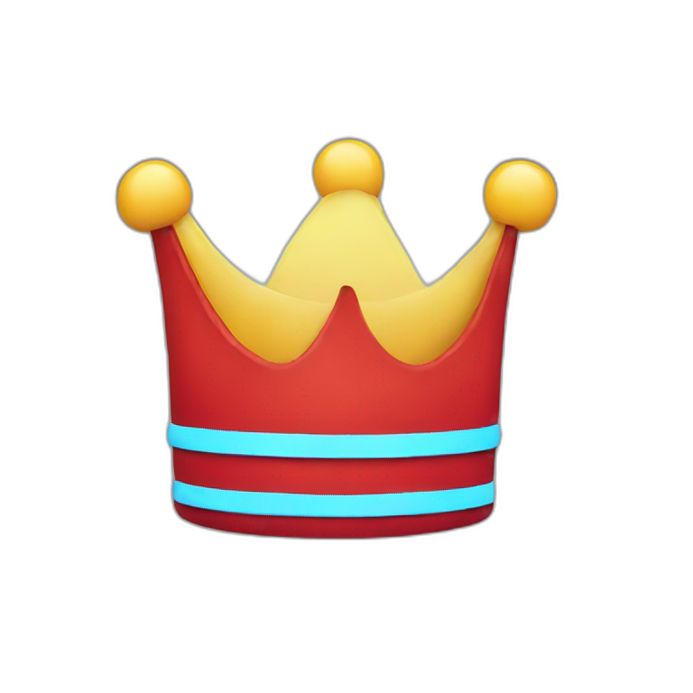 hazme un emoji rojo de una corona, que sea neon