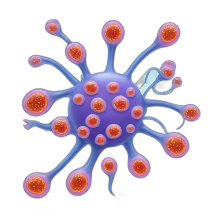 Scientific diagram of microscopic reproductive cells, shown with oval heads and whip-like flagella