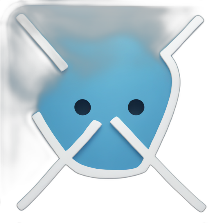 a blue square that is tilted a bit and has a white tick i the center