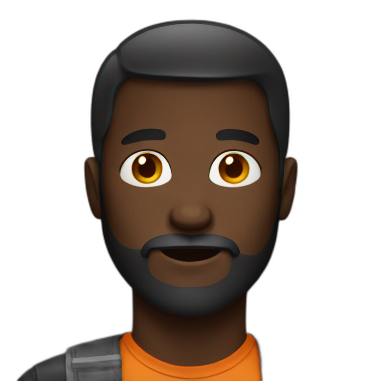 Dark skin, man, long orange beard