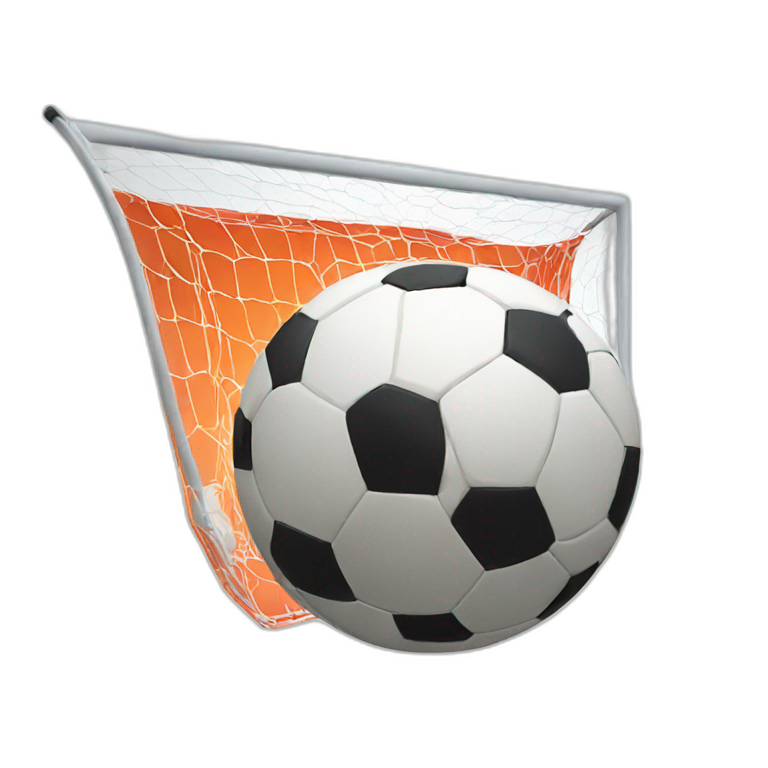 A soccer ball scoring a goal
