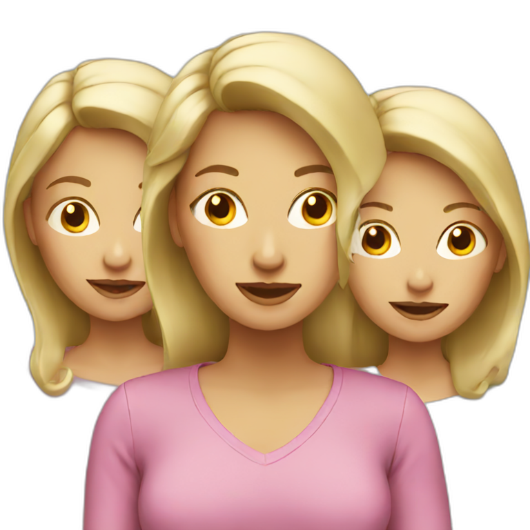 Blonde mother above with three daughters below